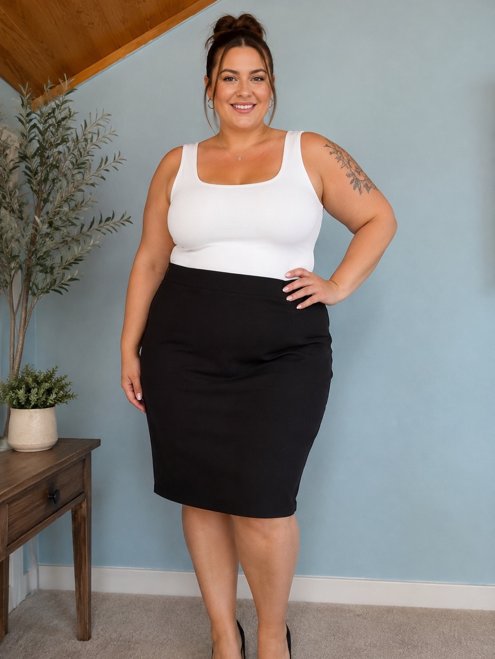 2XL TORRID Black High-Rise Pencil Skirt- EUC- AS IS
